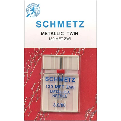 Euro-notions Schmetz Double Metallic Machine Needle, 3.0/90, 1ct.