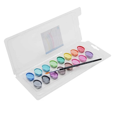 12 Pack: Metallic 16 Color Washable Watercolor Paint Pan Set by Creatology™