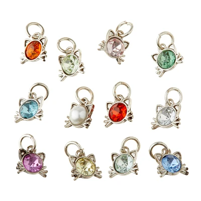 Charmalong™ Antique Silver Cat Charms By Bead Landing™