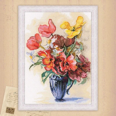 RTO Tulips And Daffodils Counted Cross Stitch Kit