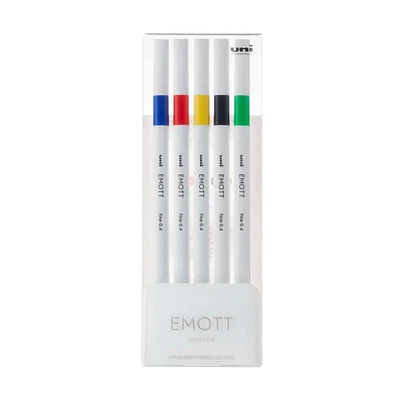 EMOTT Vivid 5 Color Fineliner Pen Set