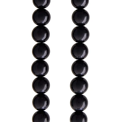 Black Round Glass Beads, 14mm by Bead Landing™