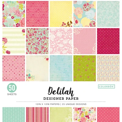 Colorbok® Delilah Designer Paper Pad, 12" x 12"
