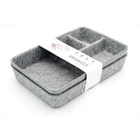 Welaxy 2 Piece Felt 4 Compartment Drawer Organizer Trays