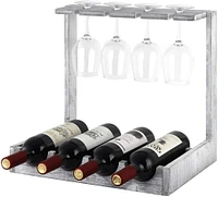 NEX™ Wood Wine Bottle Holder with Glass Rack