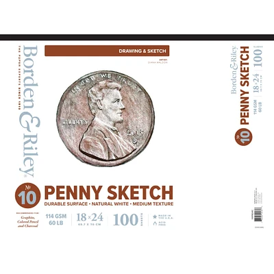 6 Pack: Borden & Riley® No.10 Penny Sketch Paper Pad, 18" x 24"