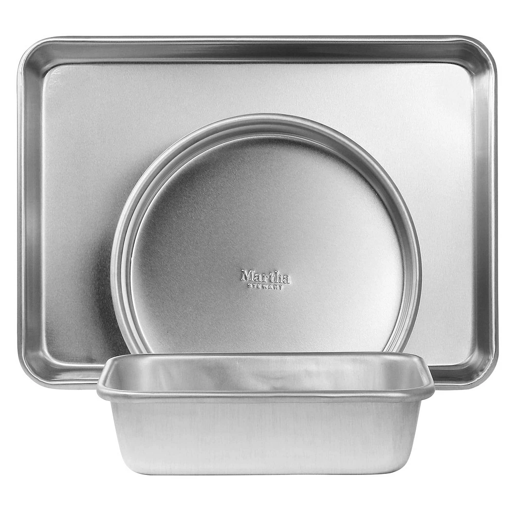 Martha Stewart 3 Piece Aluminum Assorted Bakeware Set