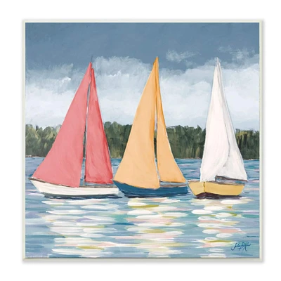 Stupell Industries Sailboats Wooden Wall Plaque