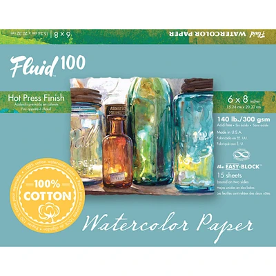 Global Art Fluid 100™ Hot Press Watercolor Paper Block