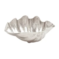 17" Silver Aluminum Coastal Decorative Bowl