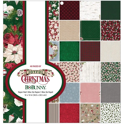 Bo Bunny® Joyful Christmas Paper Pad, 12" x 12"