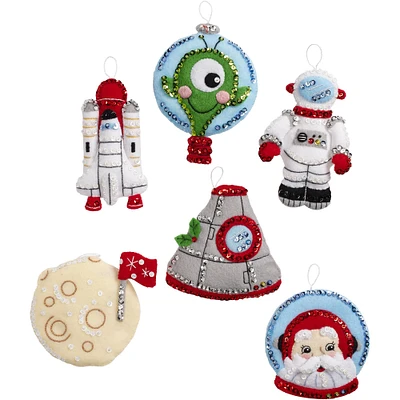 Bucilla® Christmas to the Moon Felt Ornaments Applique Kit
