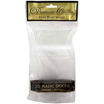 JAM Paper Clear Plastic Spoons, 20ct.