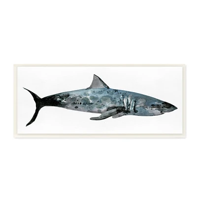 Stupell Industries Watercolor Textured Shark Wall Plaque