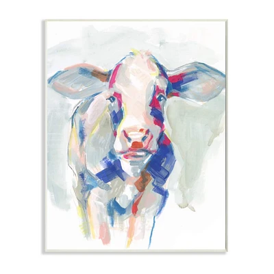 Stupell Industries Colorful Cow Animal Painting Wall Plaque