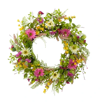 6 Pack: 30'' Multicolored Floral Spring Wreath