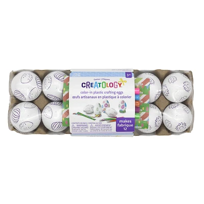 Patterned Plastic Crafting Eggs, 12ct. by Creatology™