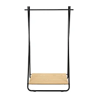 Organize It All Black Garment Rack with Shelf