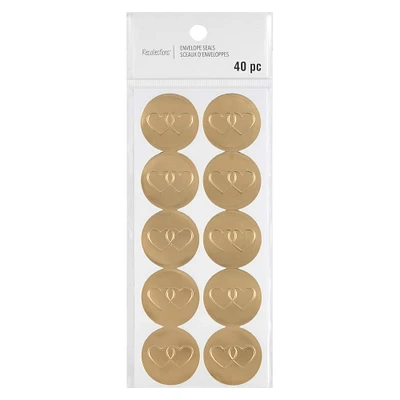 12 Packs: 40 ct. (480 total) Gold Hearts Envelope Seals by Recollections™