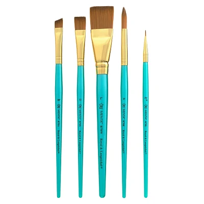 12 Packs: 5 ct. (60 total) Menta™ Synthetic Acrylic Brush Set by Royal & Langnickel®