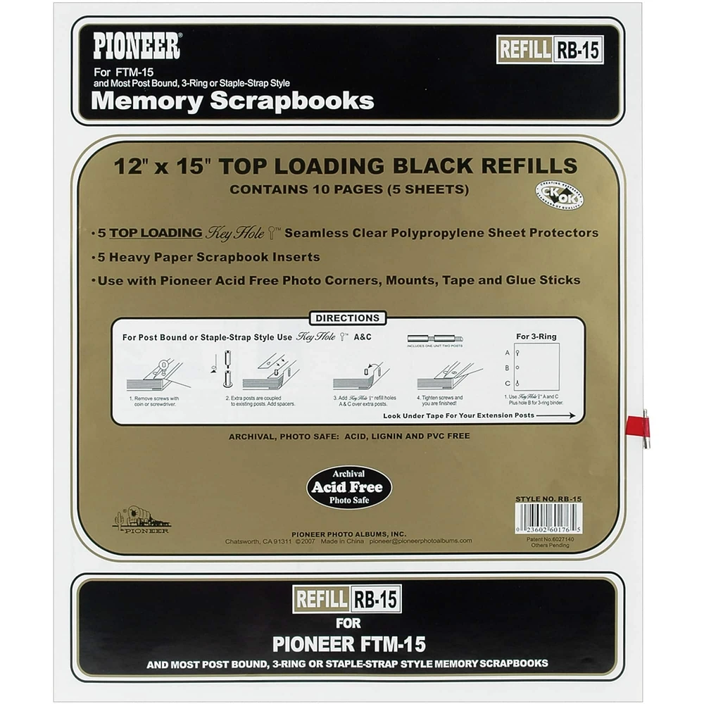 Pioneer® 12" x 15" Universal Top-Loading Page Protectors with Inserts