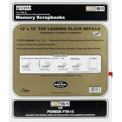 Pioneer® 12" x 15" Universal Top-Loading Page Protectors with Inserts