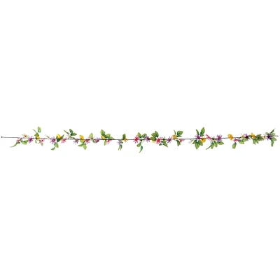 6ft. Spring Floral Fabric Garland