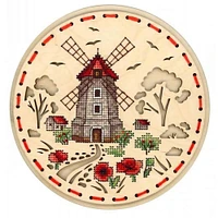 MP Studia Rural Mill Cross Stitch On Wood Kit