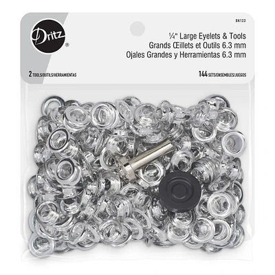 Dritz® Silver Large Eyelets & Tools, 1/4"