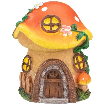 6.25" Mushroom House Outdoor Garden Statue