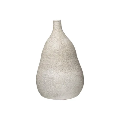 12" Medium Textured Terracotta Vase with Distressed Finish