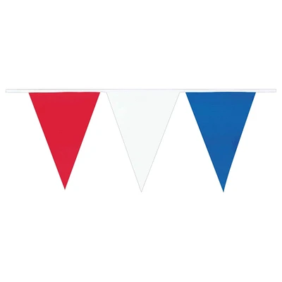 25ft. Patriotic Red, White & Blue Outdoor Pennant Banner, 2ct.