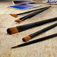 Royal & Langnickel® Essentials™ Acrylic Gold Taklon 5 Piece Brush Set