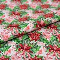 SINGER Christmas Poinsettia Cotton Fabric