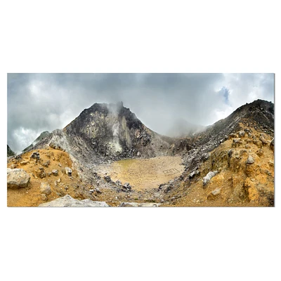 Designart - Volcano Panorama with Dramatic Sky - Landscape Canvas Art Print