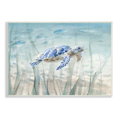 Stupell Industries Baby Sea Turtle Blue Speckled Aquatic Animal Ocean Wall Plaque