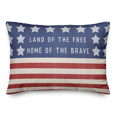 Land of the Free Home of the Brave Throw Pillow