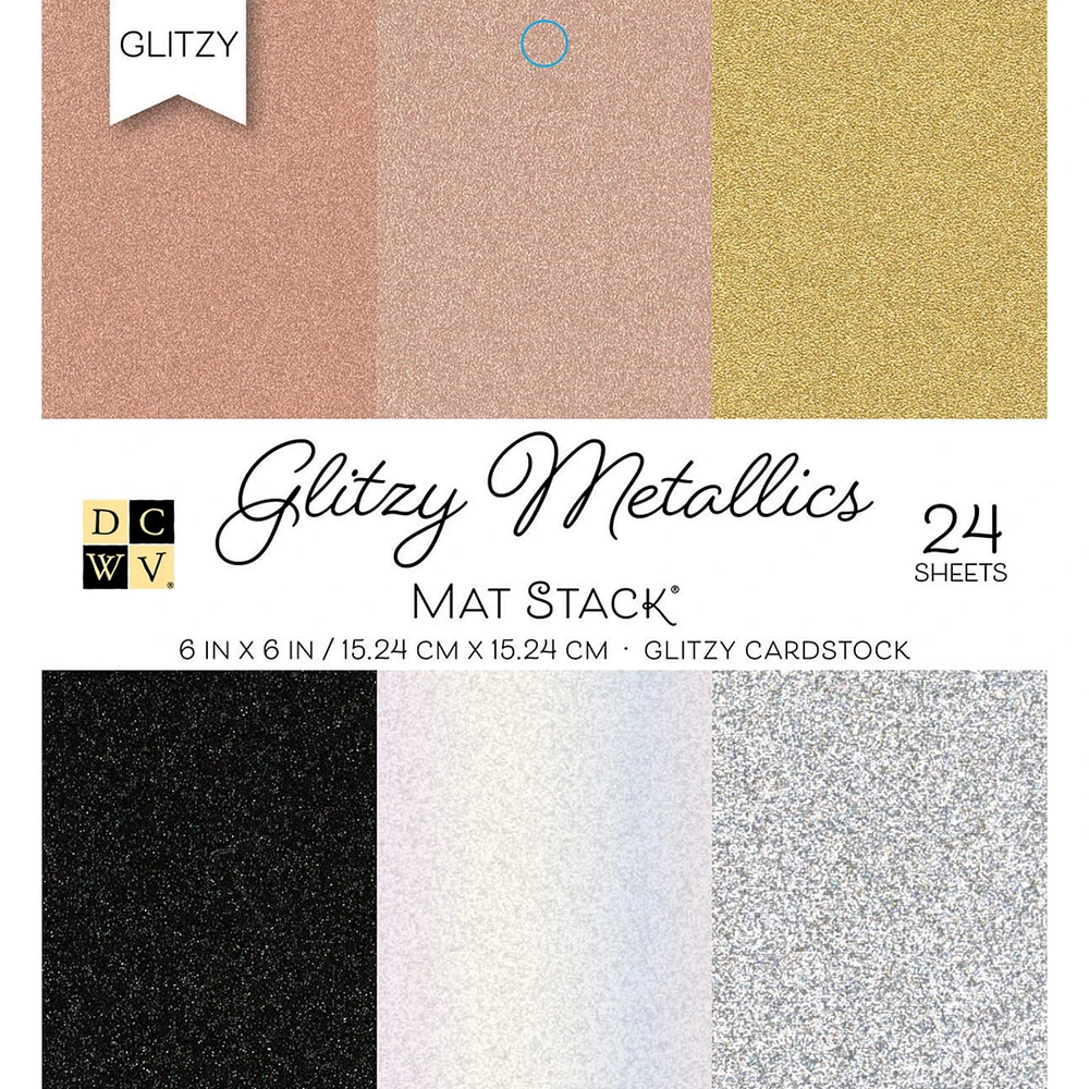 DCWV® Glitzy Metallics Mat Stack®, 6" x 6"