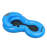 61" Inflatable Blue Chill Swimming Pool Floating Lounge Chair