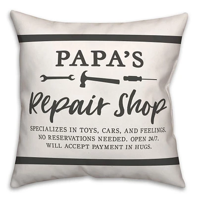 Papa's Repair Shop Throw Pillow