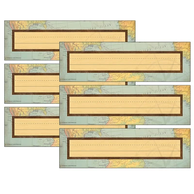 Teacher Created Resources Travel the Map Flat Name Plates, 6 Packs of 36