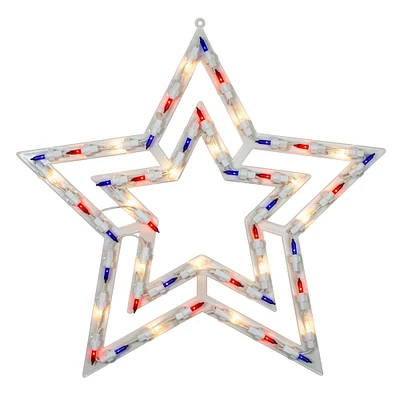 17" July 4th Patriotic Star Window Silhouette Decoration