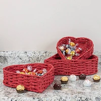 Household Essentials Nesting Paper Rope Heart Basket Set