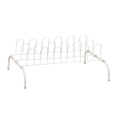 Household Essentials White 9-Pair Wire Shoe Rack