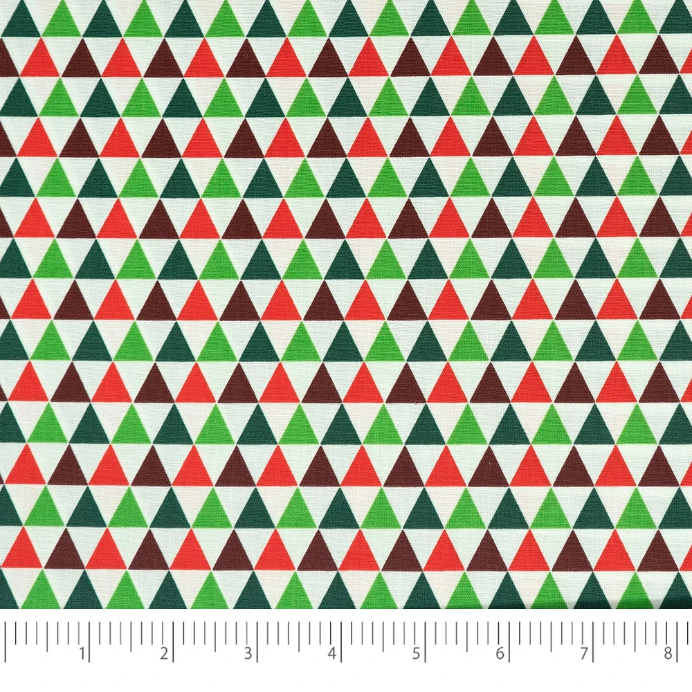 SINGER Christmas Triangles Print Cotton Fabric