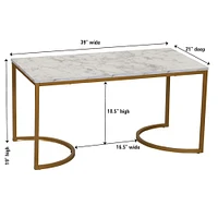 Household Essentials Half Moon Rectangular Coffee Table