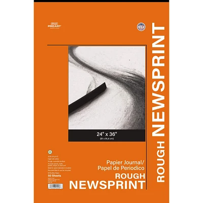 Pro Art® Rough Newsprint Paper Pad, 50 Sheets