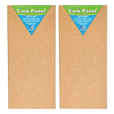 Flipside Products 16" x 36" Cork Panels, 2ct.