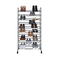 Simplify Gray 10-Tier Mobile Shoe Rack