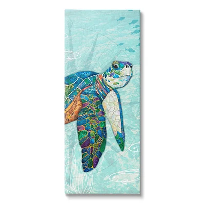 Stupell Industries Sea Turtle Underwater Ocean Mosaic Collage Canvas Wall Art